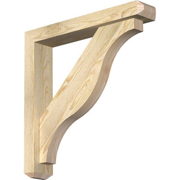 Ekena Millwork Funston Craftsman Rough Sawn Bracket w/ Offset Brace, Douglas Fir, 4"W x 22"D x 22"H BKT0402X22X22FST04RDF - main